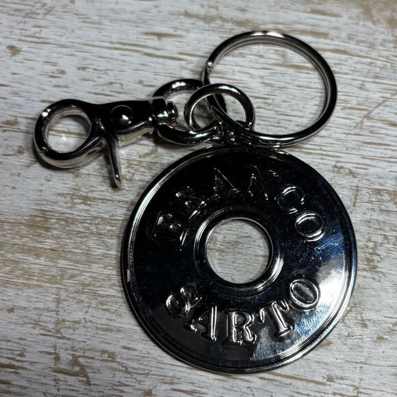 Franco Sarto Silver Tone Circle Purse Clip Key Chain EPC - Picture 2 of 4